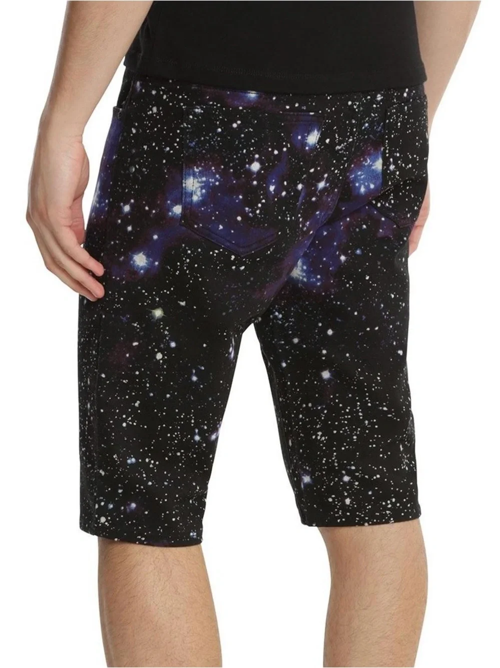 XXX RUDE Galaxy Print Skinny Shorts Hot Topic Denim Mens Adult Size 36 (V-2)